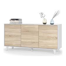 MOBILE CREDENZA 3 ANTE BIANCO-ROVERE 154X41X75H